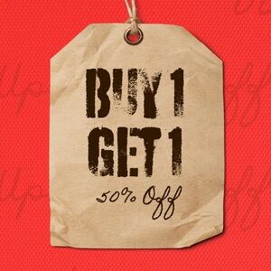 Buy 1 Get 1 50% Off on all items $75 and below